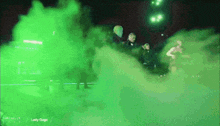 a lady gaga video with green smoke coming out of her