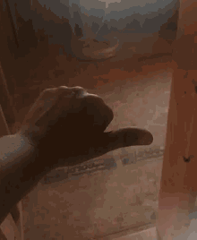 a person is giving a thumbs up sign