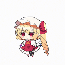 a cartoon drawing of a girl with a tail and a thought bubble above her head