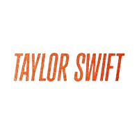 a logo for taylor swift is shown in orange letters on a white background