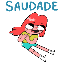 Girl Says Miss You In Portuguese Sticker - Love You Hate You Saudade Stickers