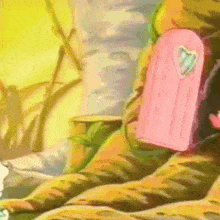 a pink door with a heart on it