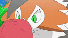 a close up of a cartoon character with the words sunglasses-kittens on the bottom right