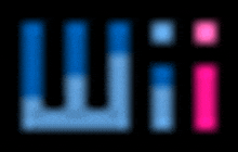 a blurred image of the wii logo with blue and pink letters