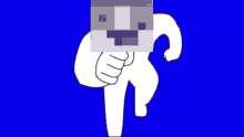 a drawing of a person with a pixelated face on their face