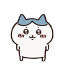 a cartoon cat with a blue bow on its head is standing .