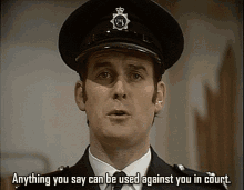 Policía Anything You Say Can Be Used Against You In Court GIF