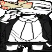 a black and white drawing of a man in a suit and tie .