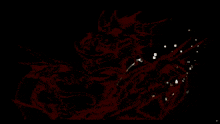 a cartoon drawing of a monster with three heads and teeth