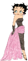 Betty Boop Pink With Black Sticker - Betty Boop Pink With Black Evening Gown Stickers