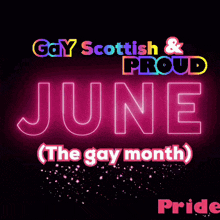 a poster for gay scottish & proud june