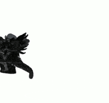 a drawing of a person with black wings and a skull on a white background