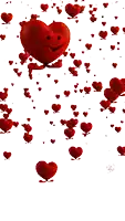 a red heart with a smiling face is surrounded by hearts