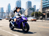 a picture of a girl riding a motorcycle with pixverse.ai written in the corner