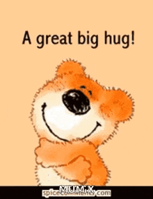 a teddy bear is smiling and hugging with the words `` from me ... to you '' written above it .