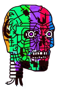 skull colorful art trippy quickhoney