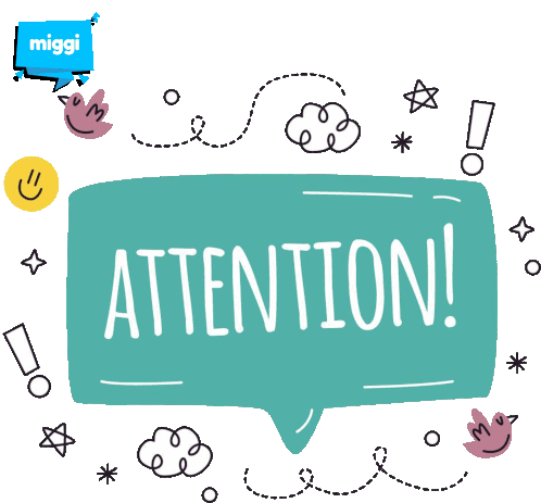 Miggi Attention Sticker - Miggi Attention Stickers