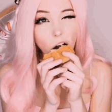 belle delphine eating burger hungry 0equals0