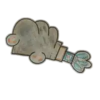 a drawing of a glove with a blue stripe on the wrist