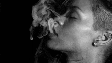 Blowing Smoke Rihanna GIF - Blowing Smoke Rihanna Diamonds Song GIFs