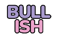 a pink and purple logo that says bull ish on a white background