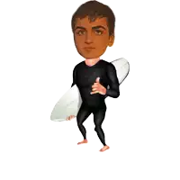 a man in a wetsuit is holding a surfboard
