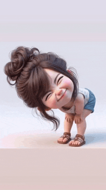 a cartoon girl with a bun on her head is smiling with the text xerinhooo below her