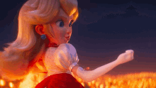 Flashing Fire Princess Peach GIF - Flashing Fire Princess Peach The Super Mario Bros Movie GIFs