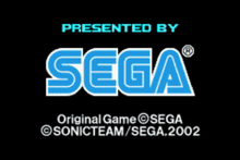 a sega logo on a black background that says presented by