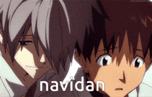 a couple of anime characters with the word navidan on the bottom right