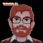 a cartoon of a man with a beard and glasses .