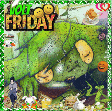 a picture of a frog with the words " you friday " on it