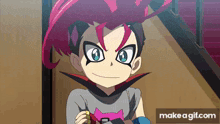 a boy with red hair and blue eyes is wearing a cat shirt