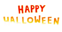 a white background with the words happy halloween written in orange letters
