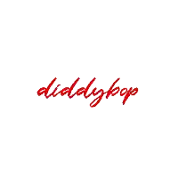 a white background with the word diddypop in red