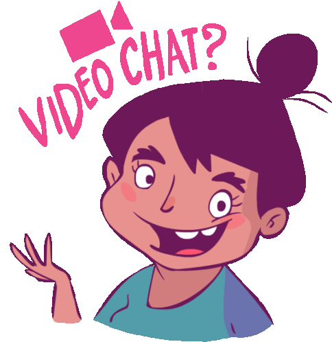 Girl Asking Video Chat? Sticker - Luluand Jazz Video Chat Smile Stickers