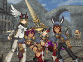 a group of anime characters are posing for a photo