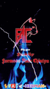 a logo for a company called fac with a lightning bolt coming out of it