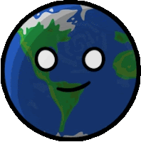 a cartoon drawing of the earth with a face