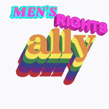 a logo that says men 's rights ally in rainbow colors