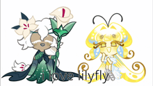 a drawing of a flower and a butterfly with the words i love lilyfly