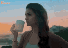 Drinking Coffee Good Morning GIF - Drinking Coffee Good Morning Keerthy Suresh GIFs