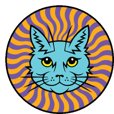 Psychedelic Cat Sticker - Psychedelic Cat Electric Catnip Stickers