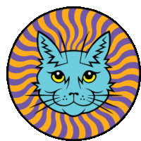 Psychedelic Cat Sticker - Psychedelic Cat Electric Catnip Stickers
