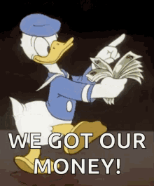 money donald duck cash counting we got our money