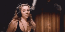 The Pitch Of Your Voice GIF - Mariah Carey Studio Sing GIFs