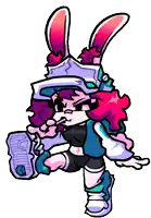 a cartoon character with bunny ears and sunglasses