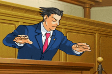 a cartoon drawing of a man in a suit and tie giving a thumbs up