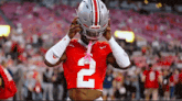 a football player with the number 2 on their jersey