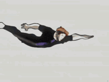 a person is flying through the air in a cartoon